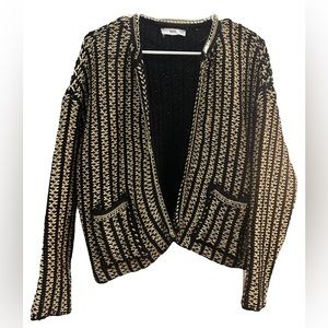MANGO Chain Detail Gold and Black Cardigan size XS